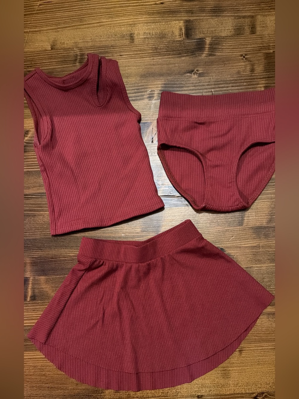 Tiger Friday Ribbed Burgundy Set CM